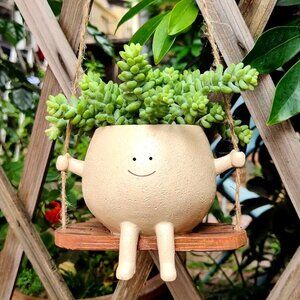 Swinging Happy Face Flower Pot 😊